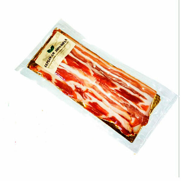 Бекон Панчетта сырокопченый нарезка ТМ Сербская зимница