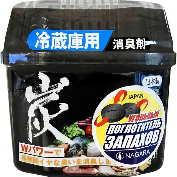 Уголь древесный Nagara для устранения запаха в холодильнике 160г
