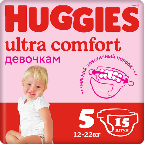 Huggies Ultra Comfort N5 подгузник девушка 12-22кг N15