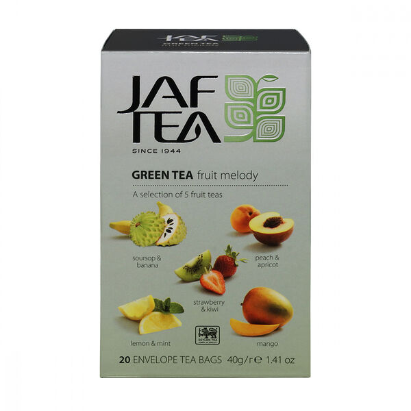 Чай зеленый Jaf Tea Fruit Melody ассорти в пакетиках, 20 шт.