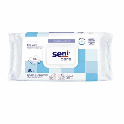 Салфетки влажные Seni Забота (Care) c витамином E и аллантоином 80 шт.