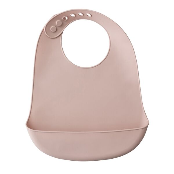 Нагрудничек Interbaby силиконовый с кармашком цвет темно-розовый, Испания