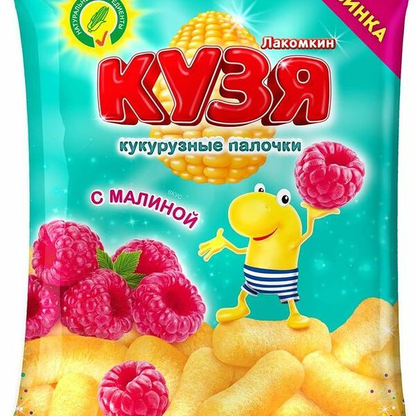 Палочки Кузя Лакомкин кукурузные со вкусом малины 100г