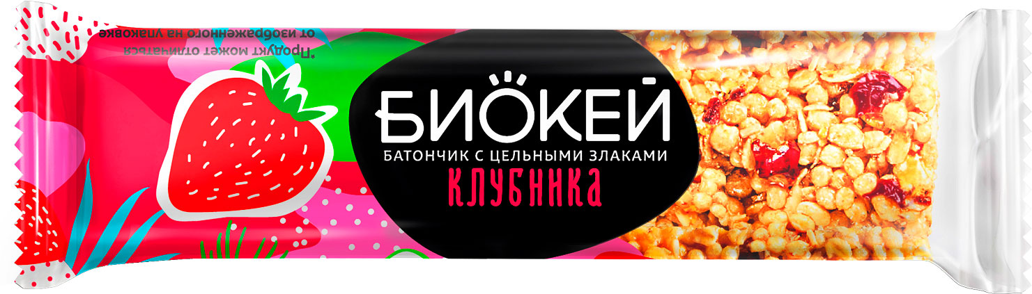 

Батончик Биокей с клубникой и цельными злаками