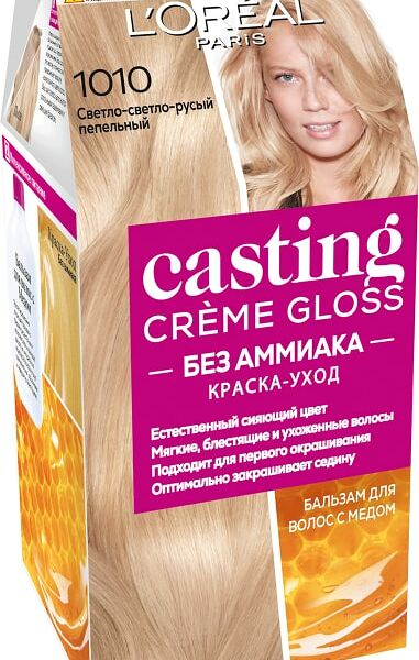 Крем-краска для волос Loreal Paris Casting Creme Gloss 1010 Светло-светло-русый пепельный