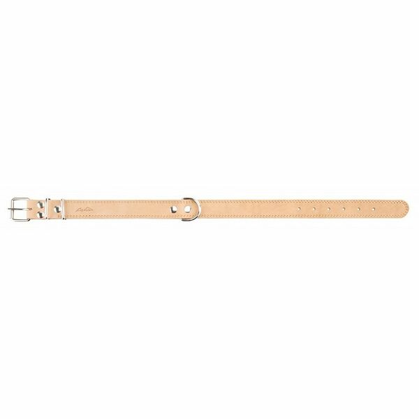 Ошейник для собак крупных пород из натуральной кожи, украшенный двойной декоративной строчкой 52-70x3,5 см