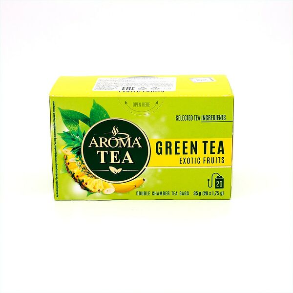 Чай зеленый Aroma tea с экзотическими фруктами пак 20*1,75г