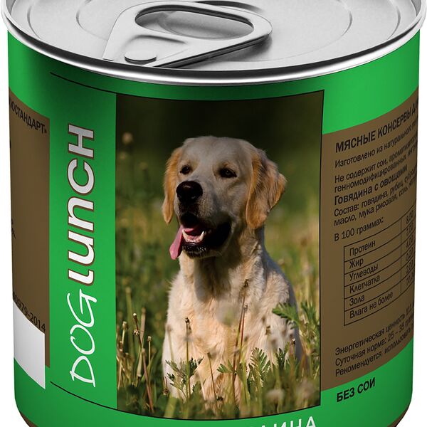 Консервы для собак Дог Ланч Говядина и овощи