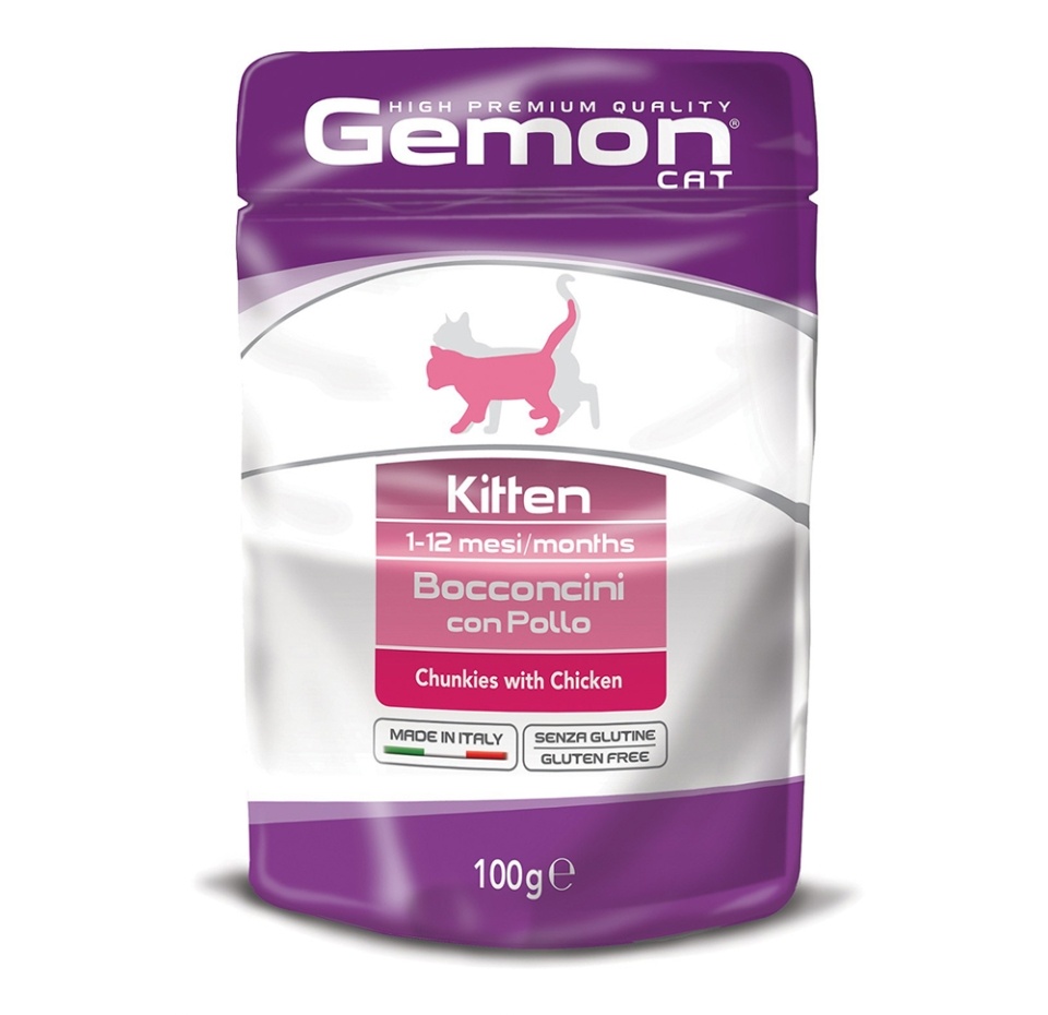

Корм для котят Gemon Kitten Bocconcini con Pollo кусочки курицы
