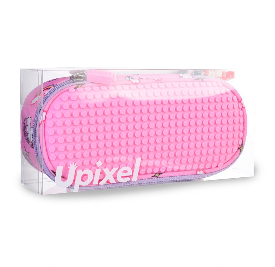 

Пенал школьный пиксельный Super class pencil case с единорогами, Upixel, розовый, Китай