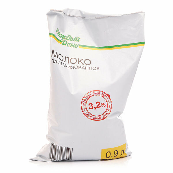 Молоко пастеризованное Каждый день питьевое 3,2% 900мл