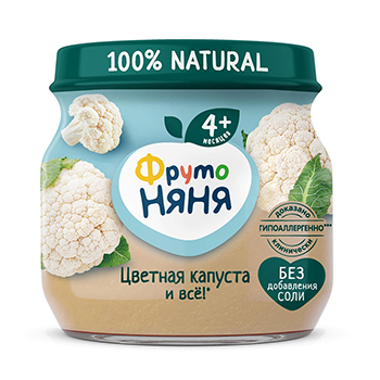 

Пюре овощное ФрутоНяня Цветная капуста с 4 месяцев 80 г