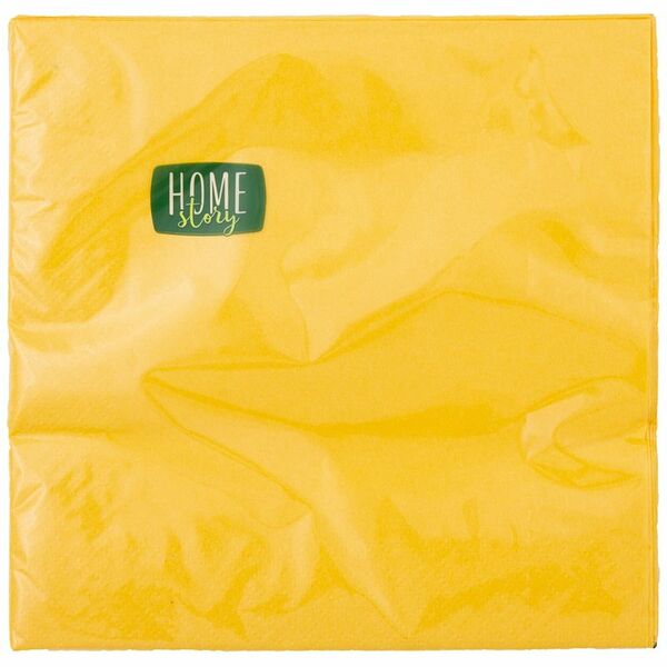 Салфетки бумажные жёлтые 2 слоя 33x33см Home Story, 20шт