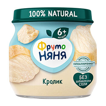 Пюре мясное ФрутоНяня Кролик, с 6 месяцев