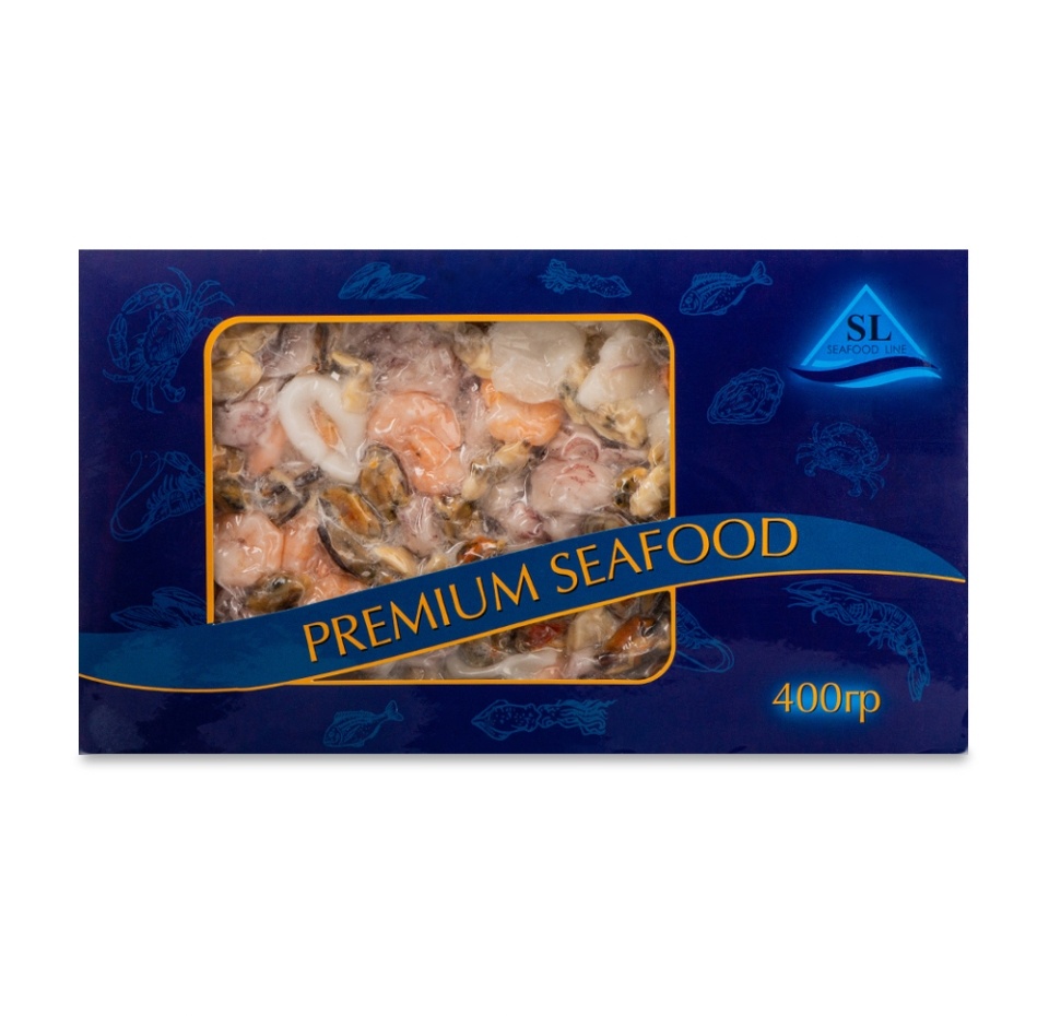 

Морской коктейль Seafood Line 6 компонентов мороженый глазурь 7% 400 г, Таиланд
