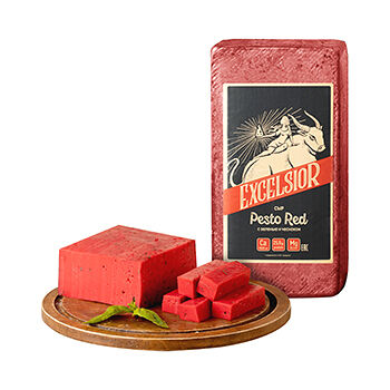 Сыр Pesto Red с зеленью и чесноком 45%, Excelsior, Россия, БЗМЖ
