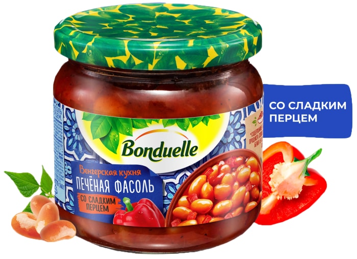 

Фасоль консервированная Bonduelle печеная со сладким перцем 360 г