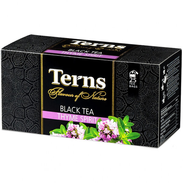 Чай чёрный Terns THYME SPIRIT пакетированный ароматизированный в саше 25п х 1,5 г