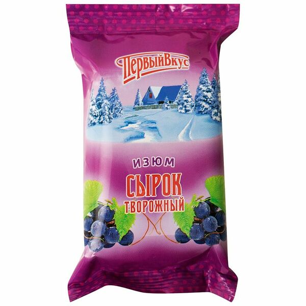 Сырок творожный Первый вкус с изюмом 15% 100 г