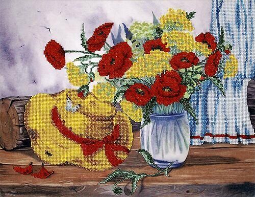 БН-3097 Набор для вышивания бисером Hobby&Pro 'Старая шляпка' 40*31см