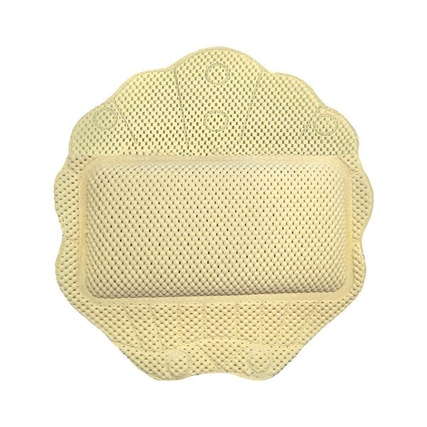Подушка для ванны Лотос с присосками, 33х33 см, массажная, бежевая
