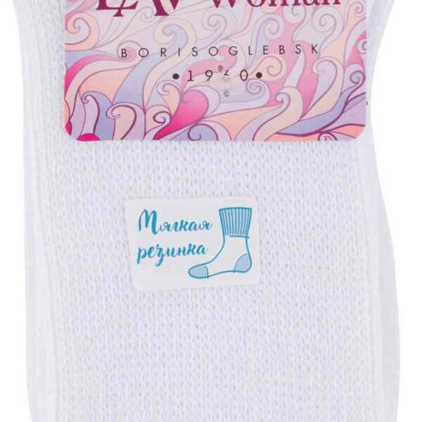 Носки женские Lav Woman 6с933 мягкая резинка цвет: белый, размер 23-25 (35-40)