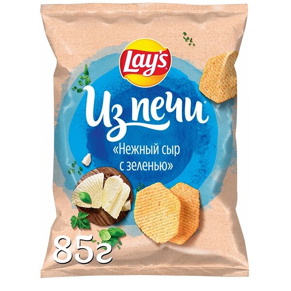 Картофельные чипсы Lay's Из печи Нежный сыр с зеленью 85 г