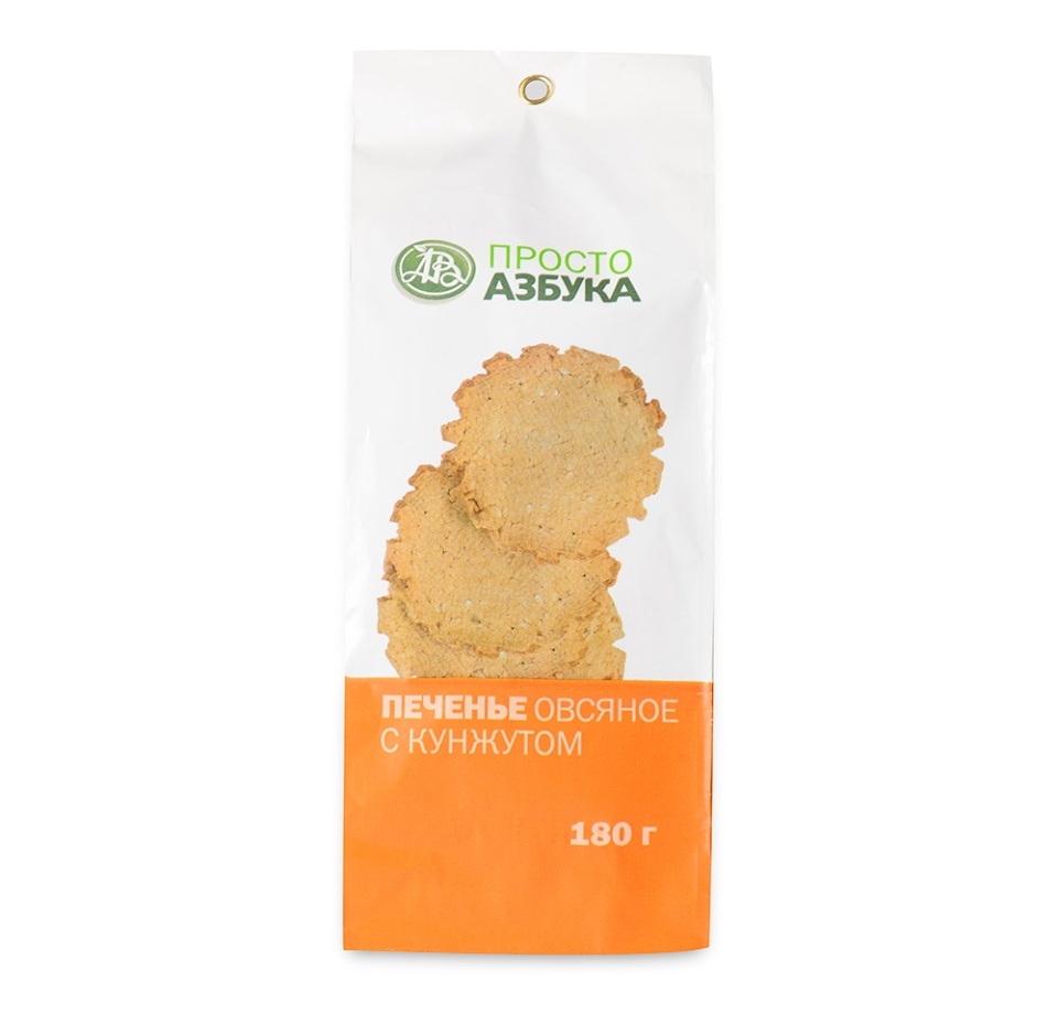

Печенье «Овсяное» с кунжутными семечками, «Просто Азбука», 180 г, Россия
