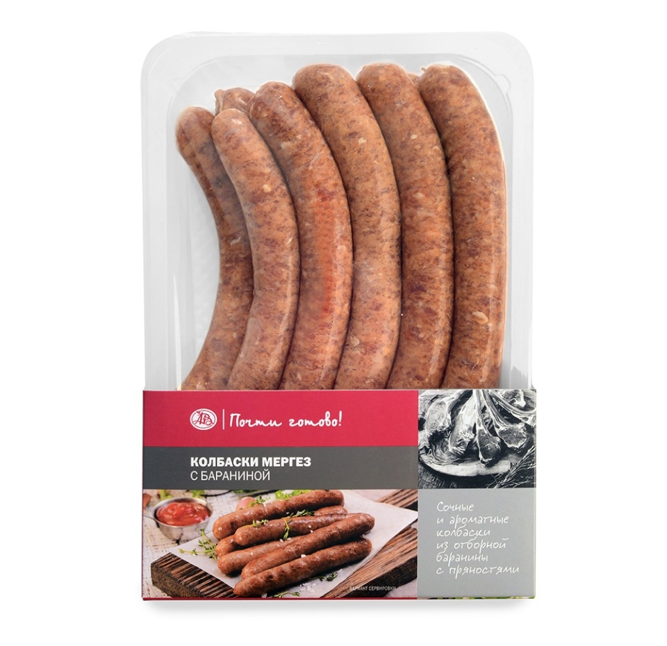 

Колбаски мергез с бараниной охлажденные, «Почти готово», 450 г, Россия
