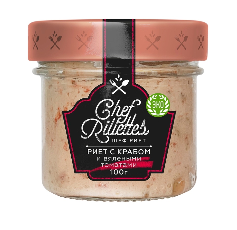 

Риет Путина из икры трески с крабом камчатским и вялеными томатами 100 г