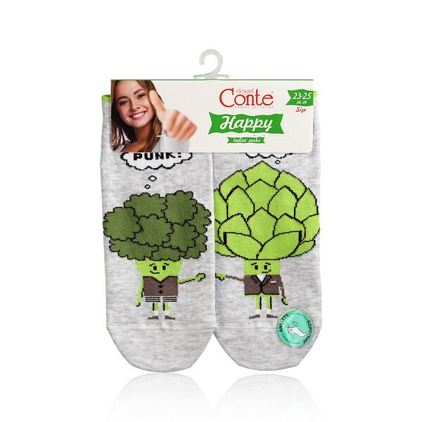 Женские носки Conte Happy 19С-114СП трикотажные , р.23-25 , Светло-серый