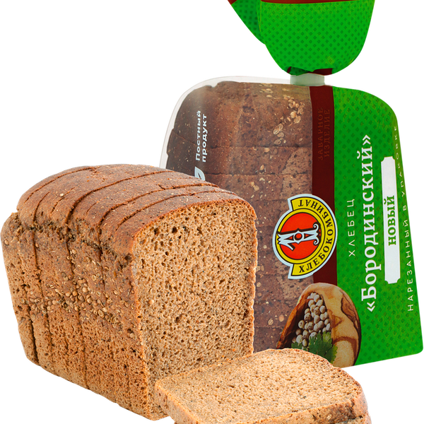 Хлебец ХК ПЕРВЫЙ Бородинский новый, в нарезке