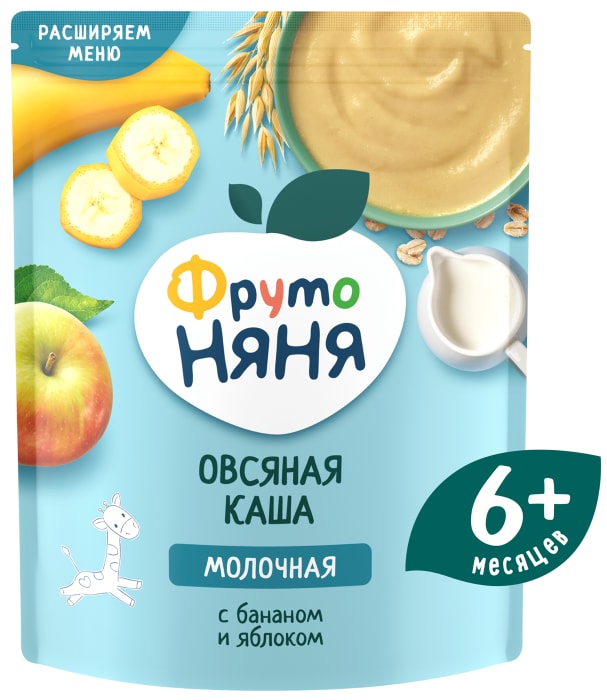 

Каша ФрутоНяня овсяная молочная банан яблоко с 6 месяцев 200 г