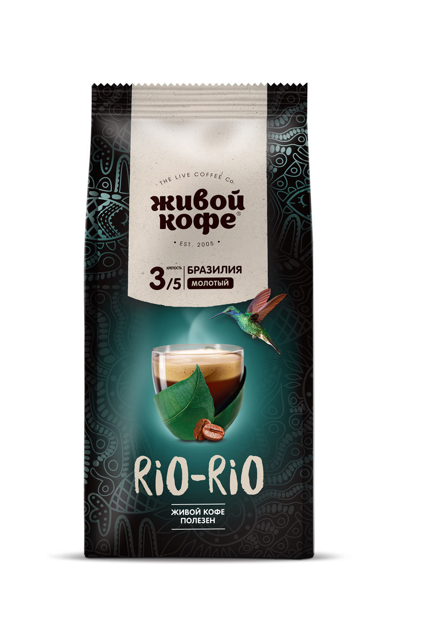

Кофе молотый Живой Кофе Rio-rio Бразильская Арабика, 200 г