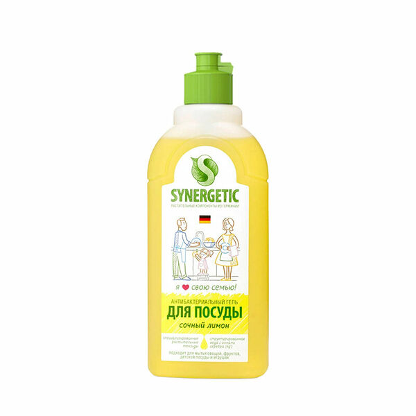 Средство для мытья посуды и детских игрушек Synergetic сочный лимон, 500 мл