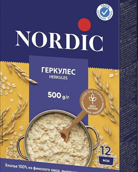 Хлопья Nordic Финский геркулес овсяные 500г