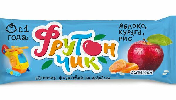 Батончик фруктовый Фрутончик Яблоко, курага, рис 20 г