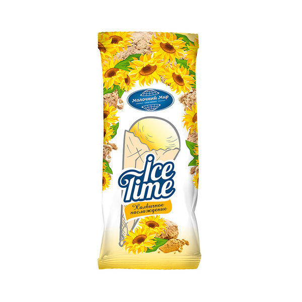 Мороженое халвичное наслаждение Ice time в рожке 15% 100г