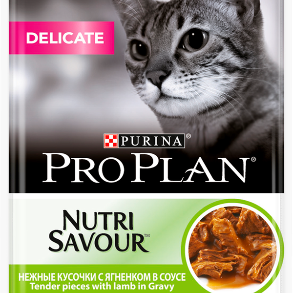 Корм влажный для кошек с чувствительным пищеварением с ягненком в соусе ТМ Purina (Пурина)