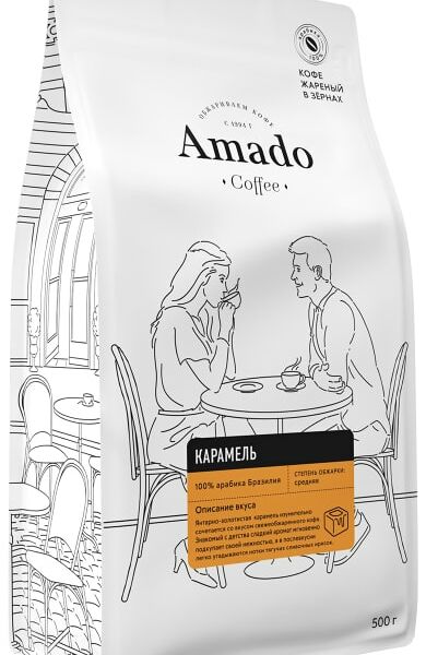 Кофе в зернах Amado Карамель 500г