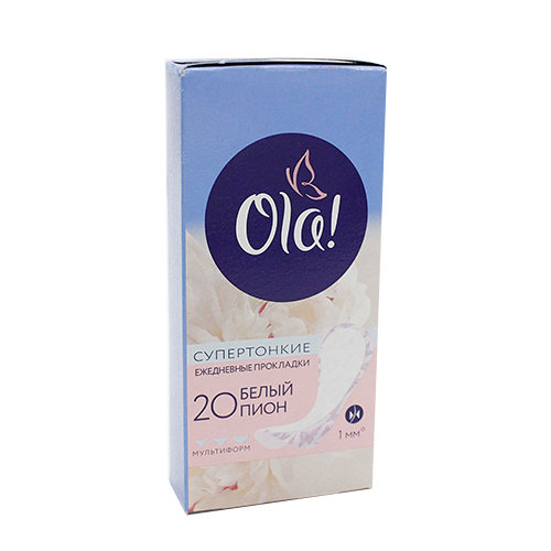 Ola прокладки супертонкие белый пион ежедневные № 20 шт