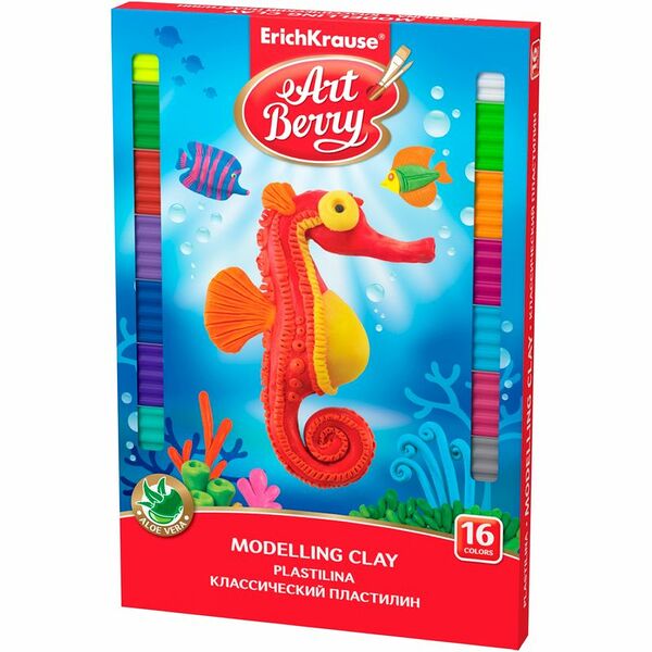 Пластилин ErichKrause со стеком 16 цветов