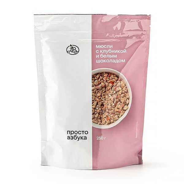 Мюсли Просто Азбука со вкусом клубники и белого шоколада