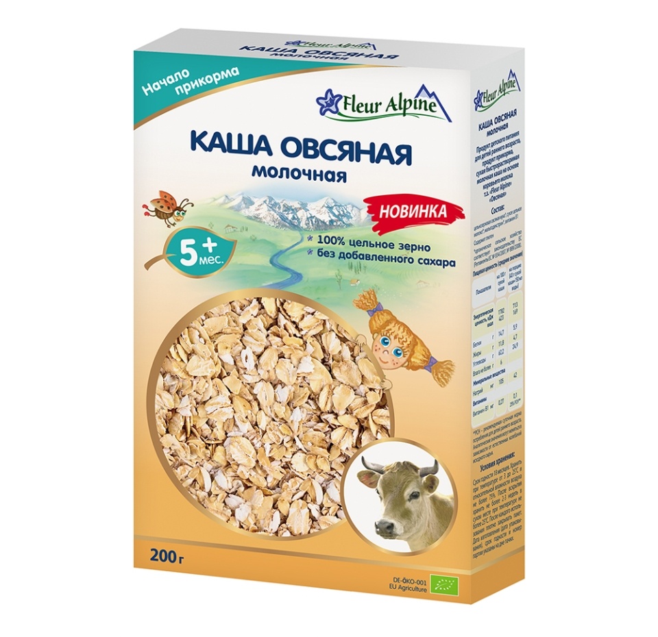 

Каша молочная детская Fleur Alpine Овсяная с 5 месяцев 200 г