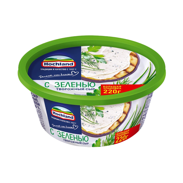 Сыр Hochland творожный с зеленью 220 г