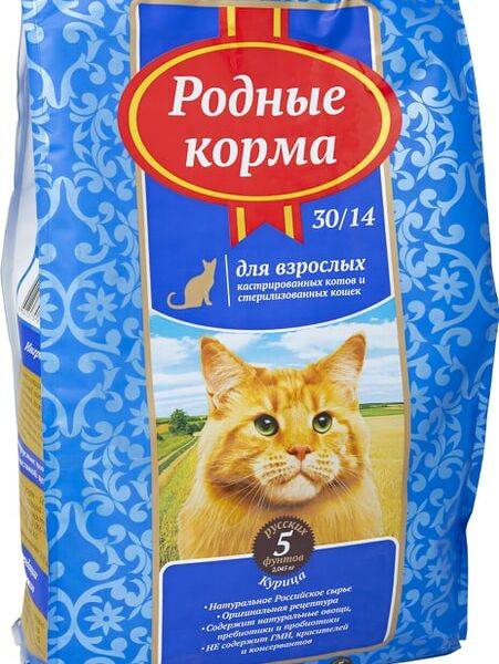 Сухой корм для стерилизованных кошек Родные корма Курица 2.045кг