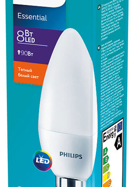 Лампа энергосберегающая Philips 8Вт E14 