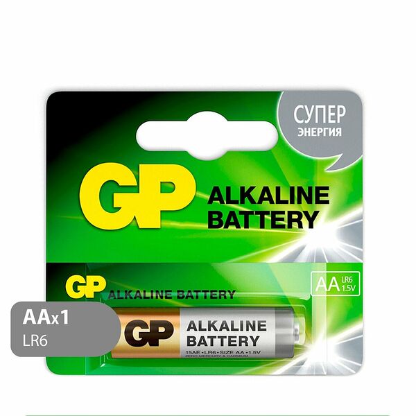 Батарейки GP АА щелочные, 1 шт