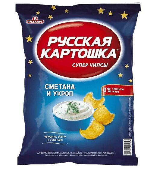 Чипсы Русская картошка сметана и укроп 80гр.