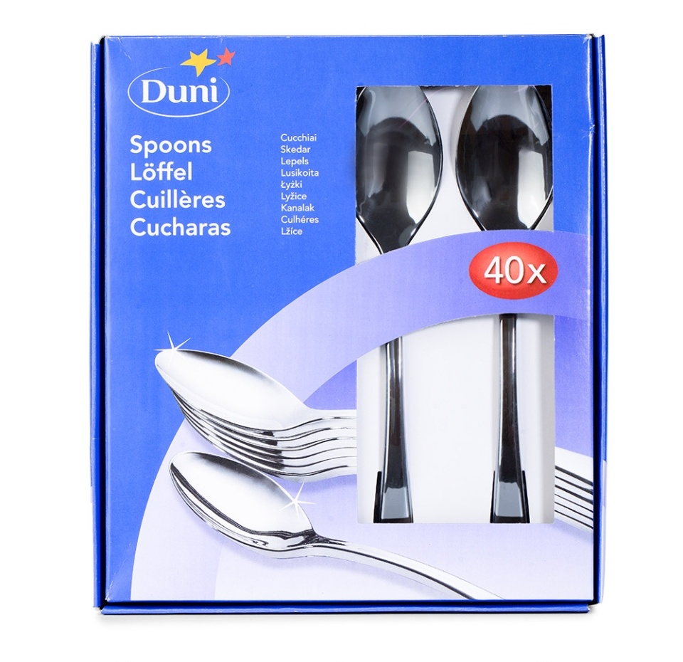 

Ложки одноразовые Duni Ps flair 190мм Металлик Duni ab 40шт 1 уп Китай